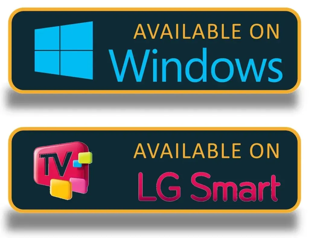 Krooz TV IPTV app interface on LG smart TV and windows